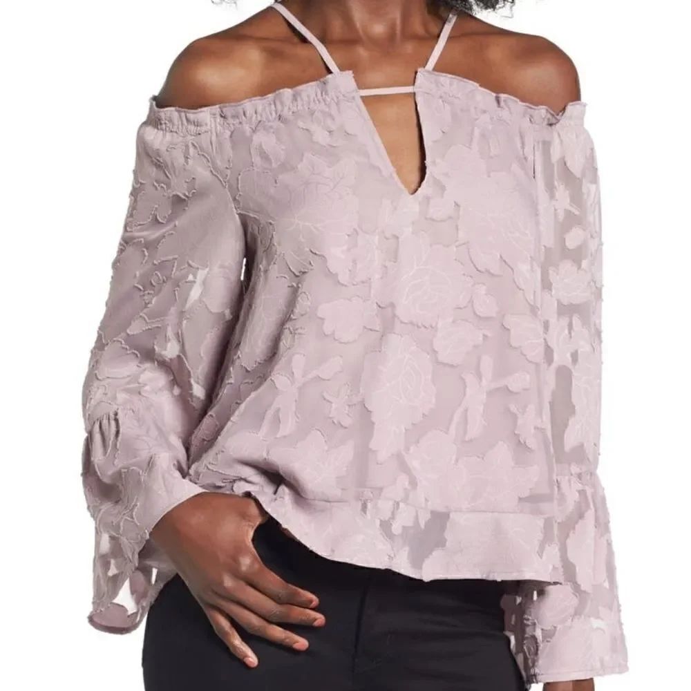 Leith Off the Shoulder Appliqué Blouse